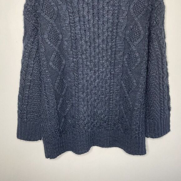 MADEWELL Sweater Womens XS Navy Cable Knit Oversized Pullover Wool Blend N0002 - Picture 8 of 12